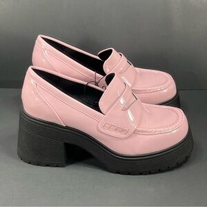 Pink Patent Platform Loafers